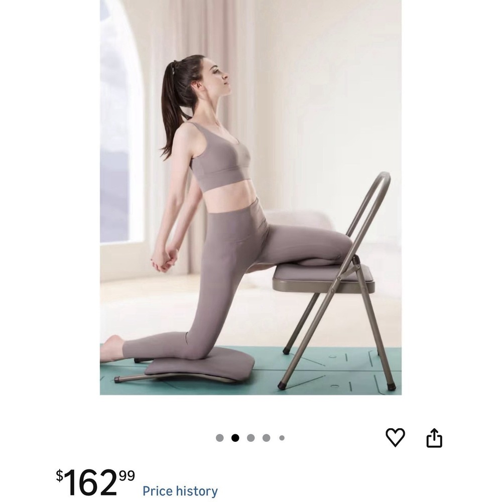 Yoga Auxiliary Foldable Chair with Lumbar Back Support Balance Handst...